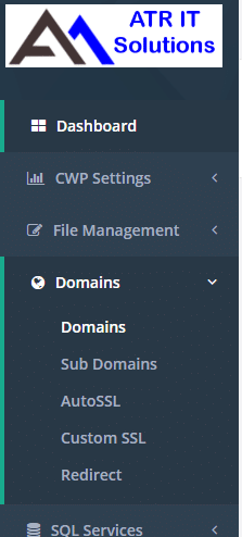 Adding a Domain to your Control Panel - ATR IT Solutions